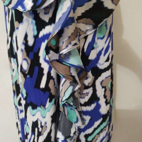 Alfani Women's Abstract Ruffle Front Halter Top – Size Small - Picture 4 of 8